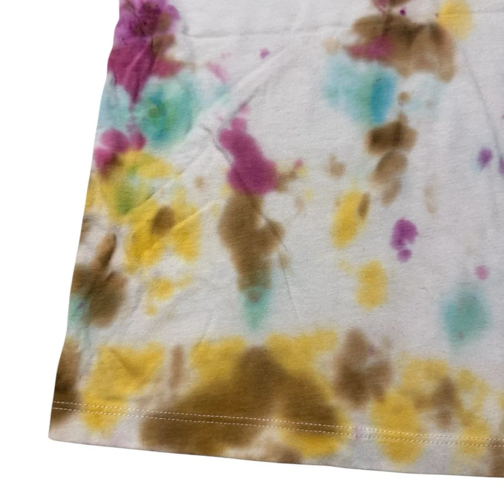 Old Navy | Kids White Shirt with Colorful Purple Yellow Turquoise Tie-Dye Tee